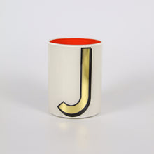 Load image into Gallery viewer, Alphabet Brush Pot - J (White)
