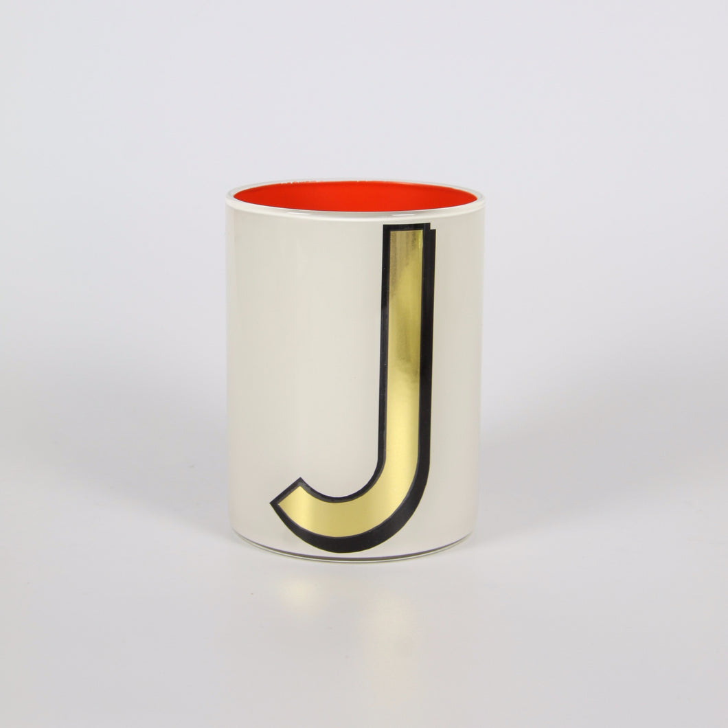 Alphabet Brush Pot - J (White)