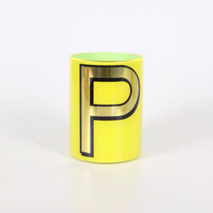 Alphabet Brush Pot - P (Yellow)