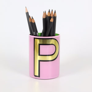 Alphabet Brush Pot - P (Lilac)