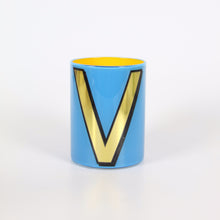Load image into Gallery viewer, Alphabet Brush Pot - V (Blue)
