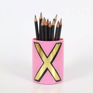Alphabet Brush Pot - X (Pink)