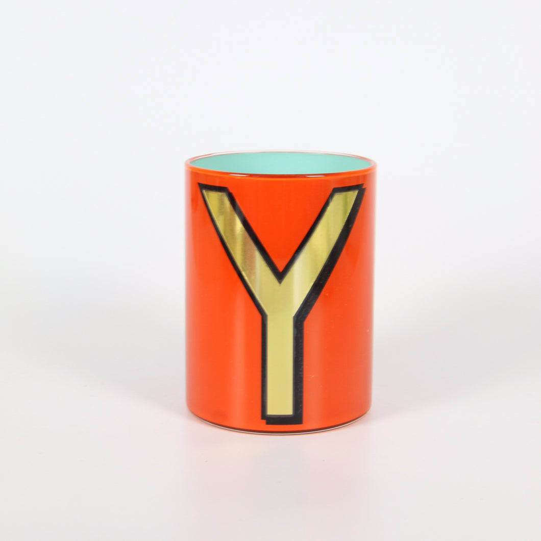 Alphabet Brush Pot - Y (Orange)