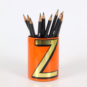 Alphabet Brush Pot - Z (Orange)