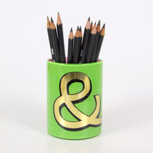 Load image into Gallery viewer, Alphabet Brush Pot - &amp; (Green)
