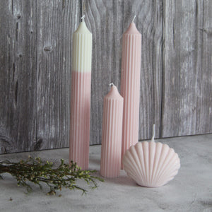 Dip Dye Pillar Candle - Pink