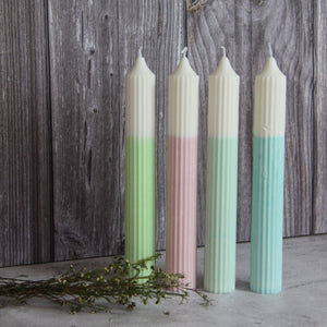 Dip Dye Pillar Candle - Pistachio