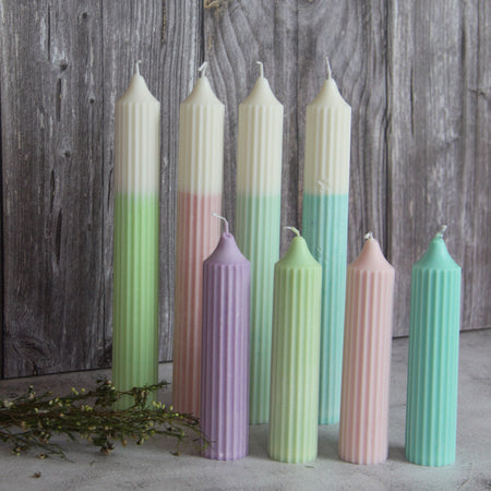 Dip Dye Pillar Candle - Green