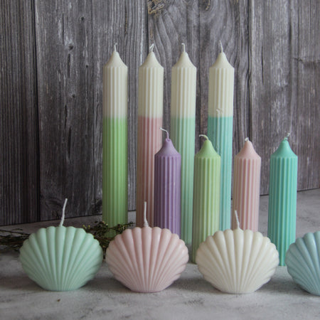 Dip Dye Pillar Candle - Pistachio