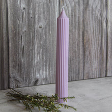 Load image into Gallery viewer, Tall Ridged Pillar Candle - Lilac

