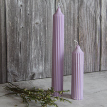 Load image into Gallery viewer, Short Ridged Pillar Candle - Lilac
