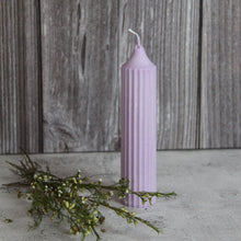 Load image into Gallery viewer, Short Ridged Pillar Candle - Lilac
