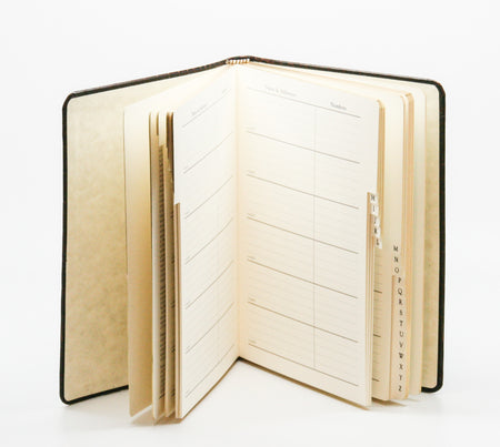 Large White Gold Metallic Leather Address Book