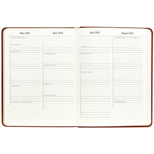 2022 Desk Diary Ruby Crocodile Embossed Leather