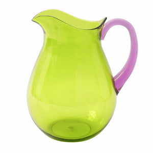 Acrylic Water Pitcher, Green with Purple Handle