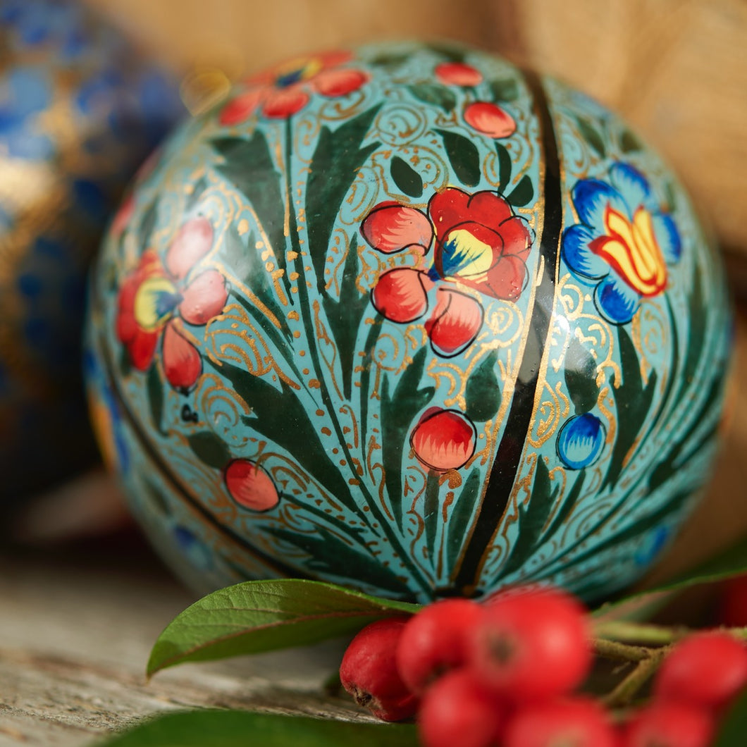 Indian Floral Hand-painted Bauble