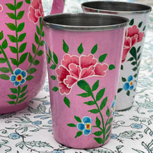 Load image into Gallery viewer, Floral Enamel Hand Painted Tumbler  - Pink
