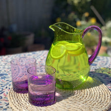 Load image into Gallery viewer, Acrylic Water Pitcher, Green with Purple Handle
