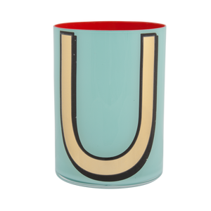 Alphabet Brush Pot - U (Aqua)