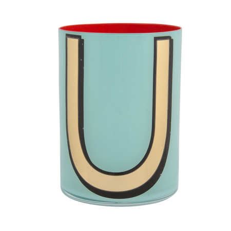 Alphabet Brush Pot - U (Aqua)