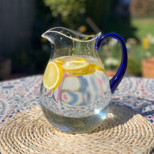 Load image into Gallery viewer, Acrylic Water Pitcher, Clear with Blue Handle
