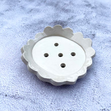 Load image into Gallery viewer, Scalloped Ceramic Soap Dish - White
