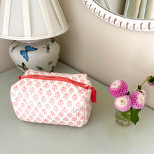 Load image into Gallery viewer, Inka Handblock Quilted Washbag - Pink
