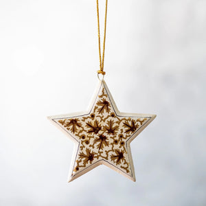 Gold and White Hand-painted Star