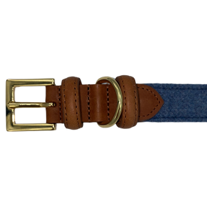 Leather Dog Collar - Sandringham Blue